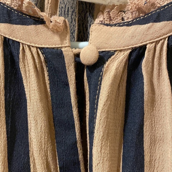 Akemi Kin Anthroplogie women’s top- Striped Floral Embroidered - long sleeve - M - Picture 3 of 8